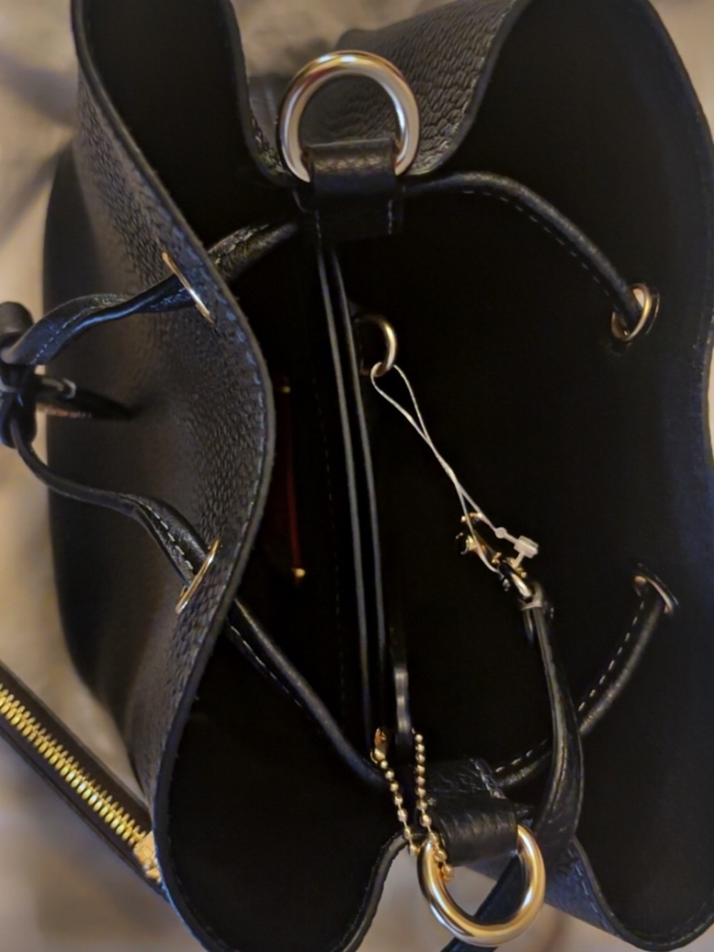Coach Black Leather Bag with Gold Hardware - Picture 2 of 5